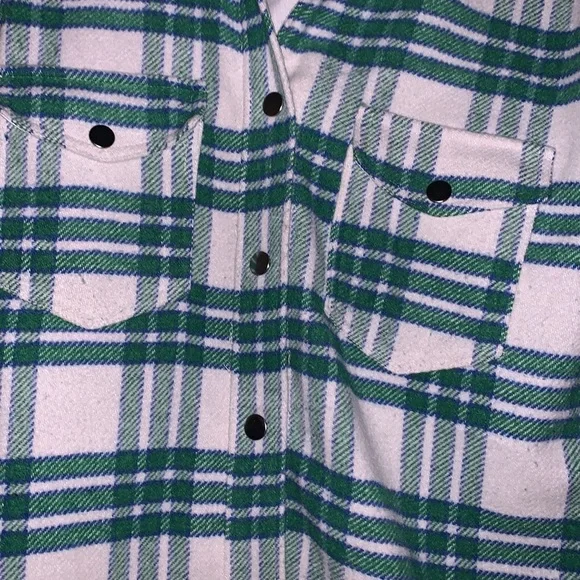 Joie Green Plaid Button Up Jacket Size XS - Picture 3 of 7